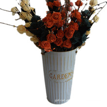 flower tins buckets Vintage flower bucket flower vase